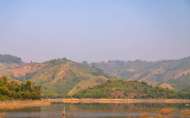 istock Peaceful lakeside hilly landscape, Dak Nong province 1485003855