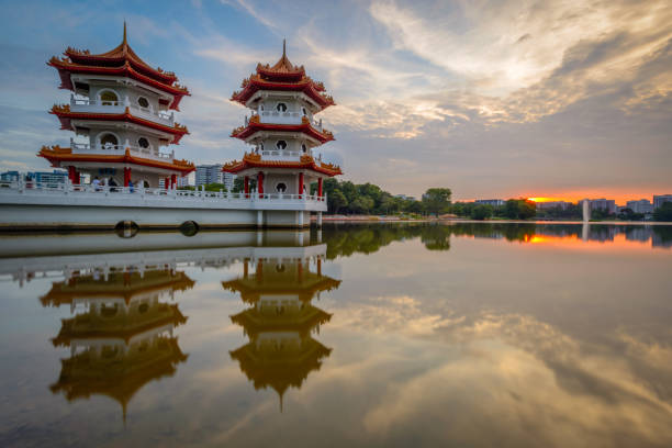 istock The view of Twin Pagoda during sunset 1485004190