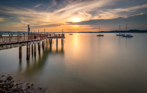 istock Singapore Changi Boardwalk Sunset scene (composite) 1485004626