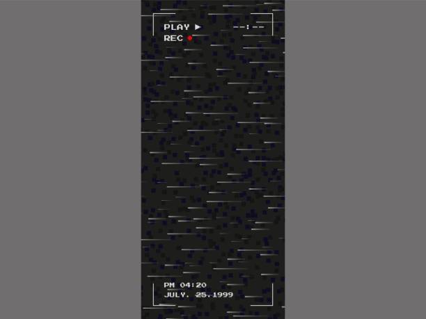 VHS border vertical background. Social media stories, overlay backdrop, tv old screen with 80s style grunge texture effect, black display, vintage frame, retro television, vector illustration VHS border vertical background. Social media stories, overlay backdrop, tv old screen with 80s style grunge texture effect, black abstract display, vintage frame, retro television, vector illustration film camera overlay stock illustrations