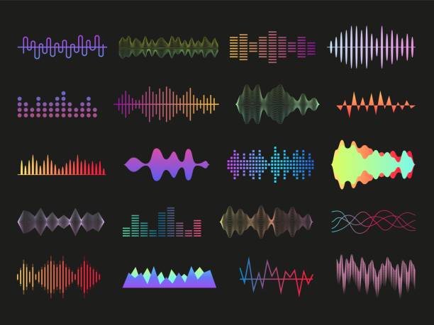 istock Sound wave bar. Music waveform. Audio equalizer. Beat logo of soundwave. Stereo frequency icons set. Musical volume graph. Soundtrack digital visualization. Vector abstract pulse forms 1485005561