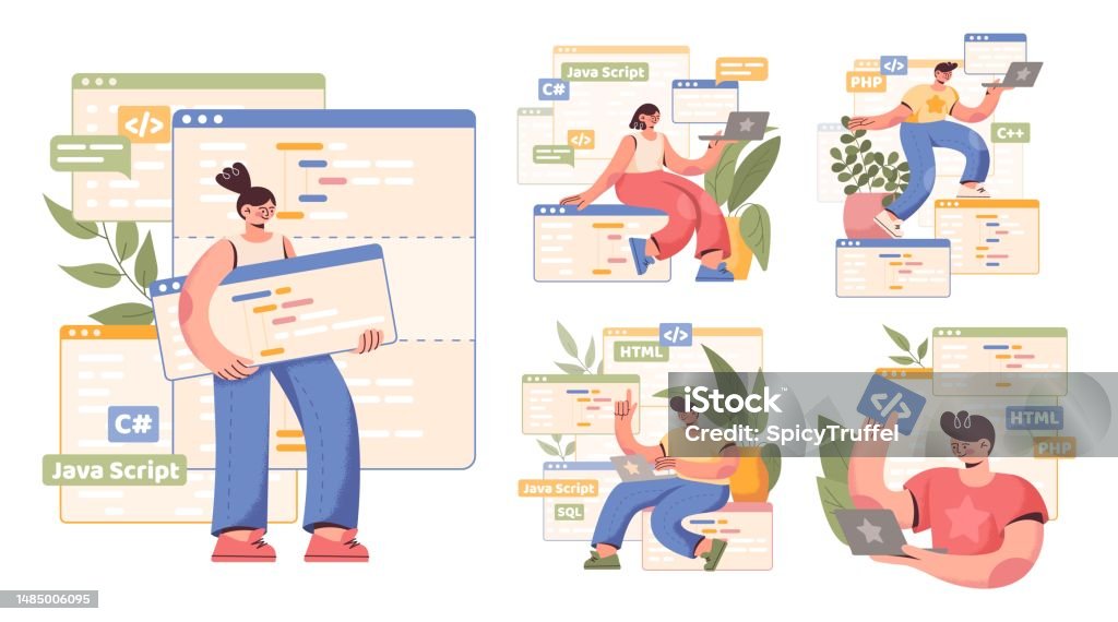 Code Engineer Works In Program Software Web Technology Language Backend ...