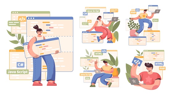 Code Engineer Works In Program Software Web Technology Language Backend ...