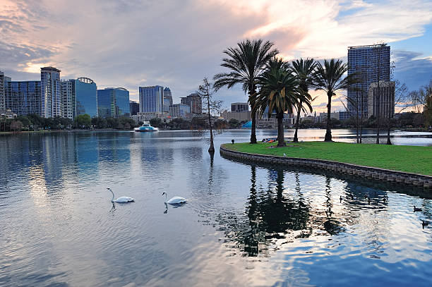 istock Orlando sunset over Lake Eola 148501338