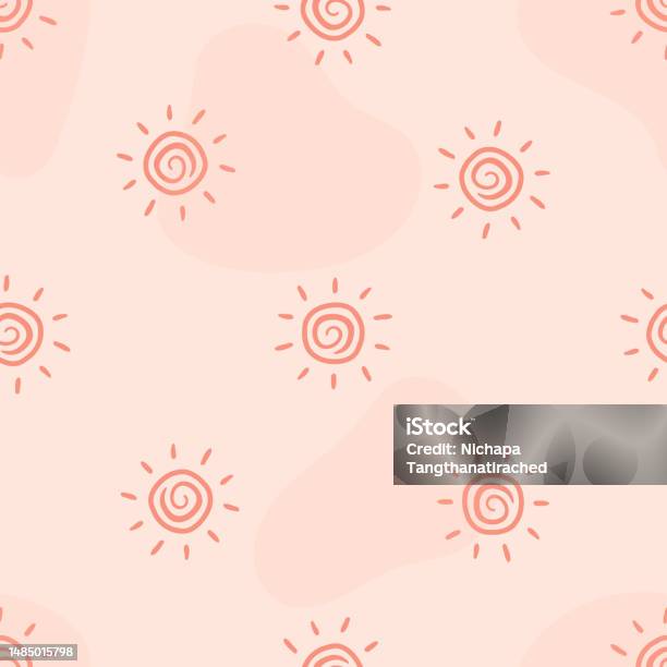 Pink Sun Pattern Sun Seamless Pattern Pink Sun Pattern Simple Design And Minimal Pink ...
