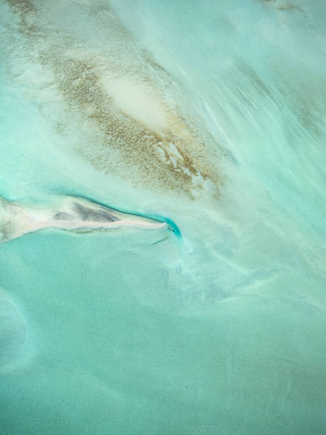 istock Abstract aerial view of sand and water patterns 1485019284