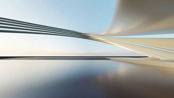 istock 3d render of abstract futuristic architecture with empty concrete floor. 1485024893