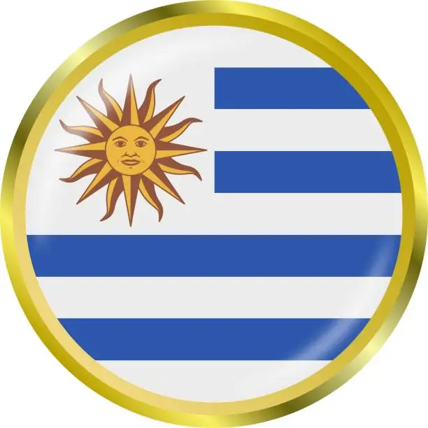 Vector illustration of Uruguay national flag icon vector Illustration material