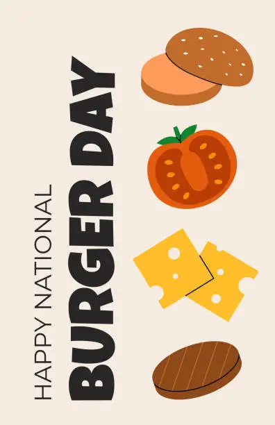 Vector illustration of National Burger Day poster