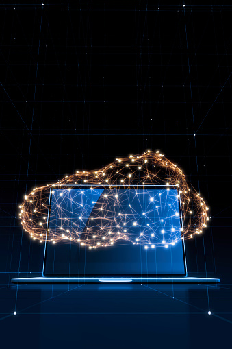 cloud computing or cloud storage illustration