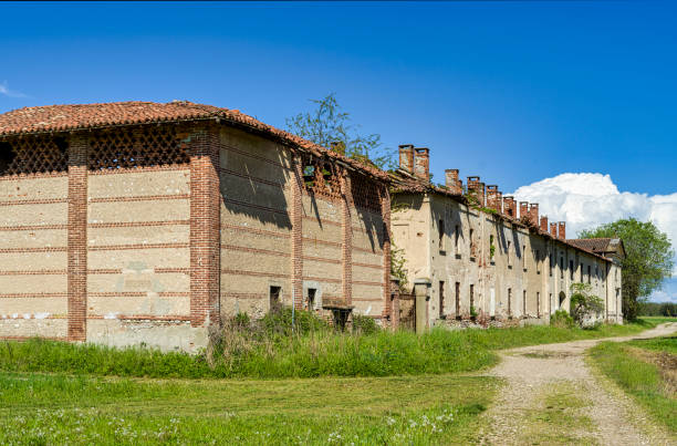 Abandoned farm with church