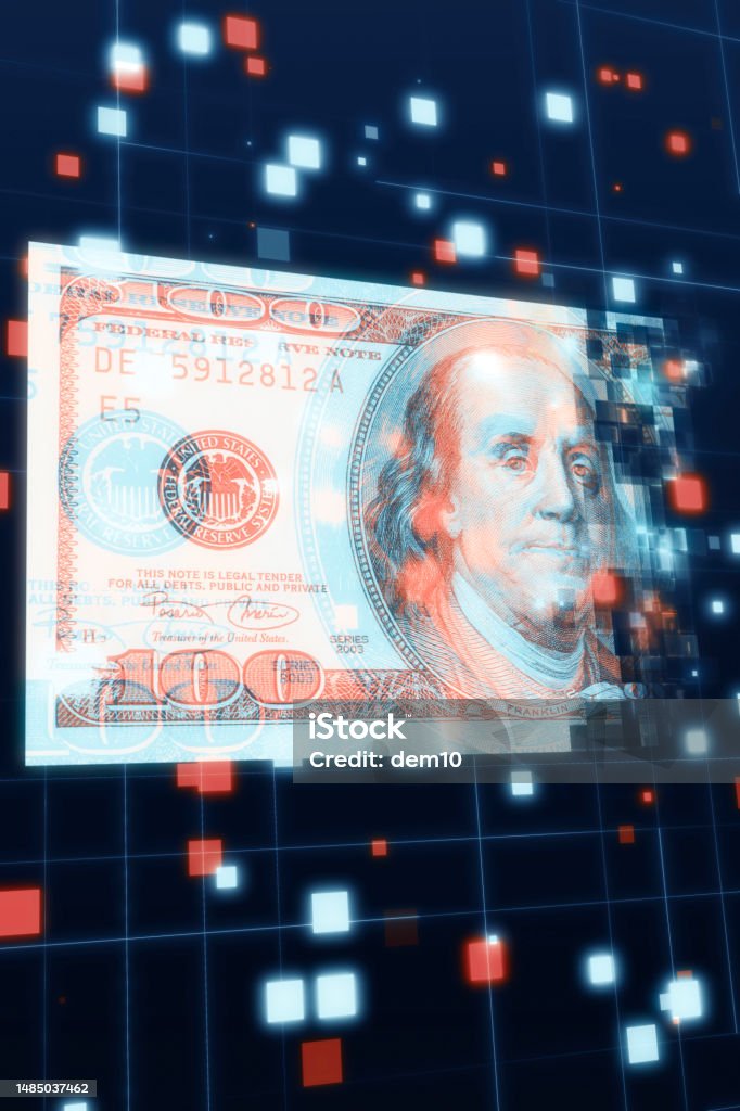 digital currency concept of dollar digital currency Banking Stock Photo