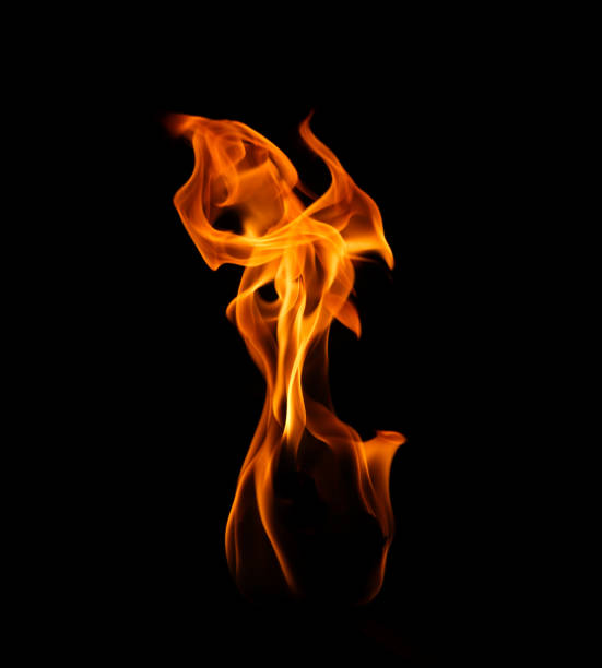 istock Fire in nature, isolated, black background 1485038959