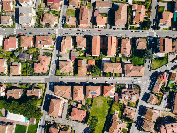 Vue aérienne du quartier de banlieue - Photo
