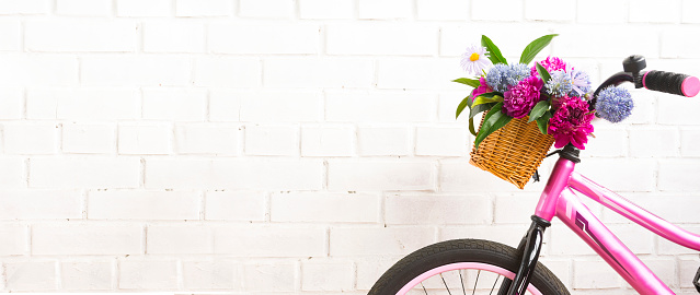 flower basket on a bicycle