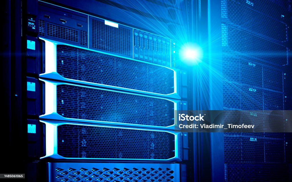 Render Disk 3d Render Disk Storage In Row Of Supercomputers Data Center Bottom View ...
