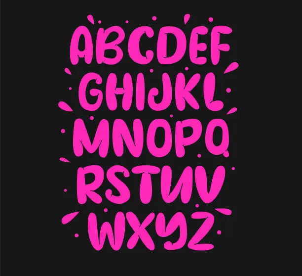 Vector illustration of Pink bubble font