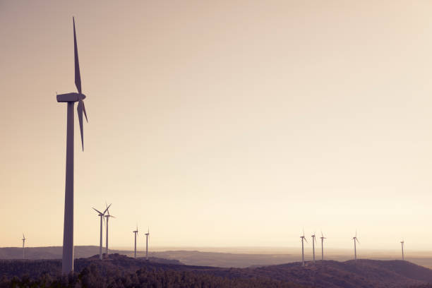 istock Wind turbine generators for clean electricity production 1485066488