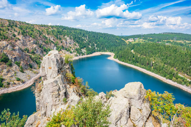 Lac Blanc lake in the Vosges moutains in France during summer stock photo