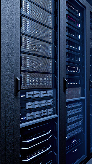 Das Rack Unit Foto de Conceito De Racks De Computador Data Center E Filma Várias ...