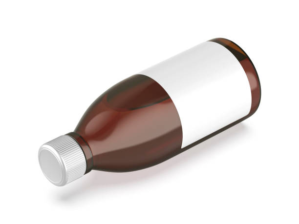 istock Glass bottle with cough medicine syrup 1485073879
