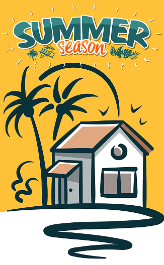 drawing of vector beach resort symbol. Created by Illustrator CS6. This file of transparent.