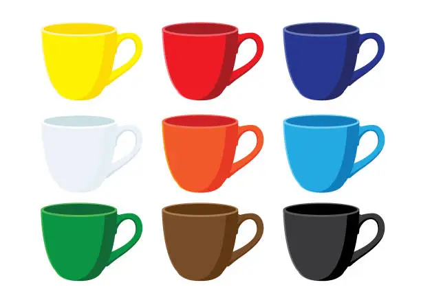 Vector illustration of coffee cup multi color on white background illustration vector