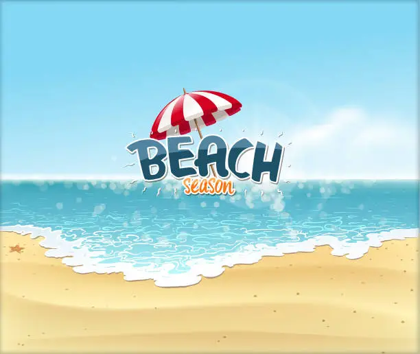 Vector illustration of nature beach sign