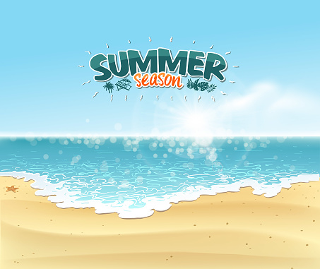 drawing of vector relaxing beach. Created by Illustrator CS6. This file of transparent.