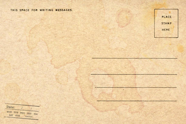 istock Backside of postcard with dirty stain 1485078805