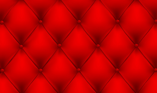 Red leather upholstery pattern. Royal Red vintage leather upholstery leather background. Luxury Background Template. 3d realistic upholstery seamless pattern. Vector Illustration
