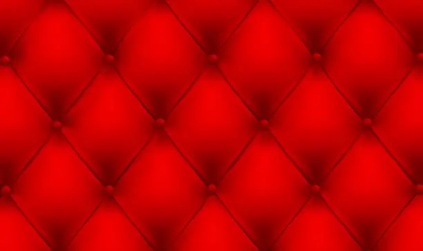 Vector illustration of Red leather upholstery seamless pattern