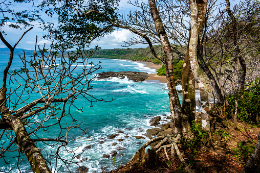 View of Costa Rican beach from a cliff