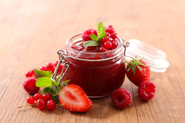 istock berries fruits jam in jar and fresh fruit 1485087080