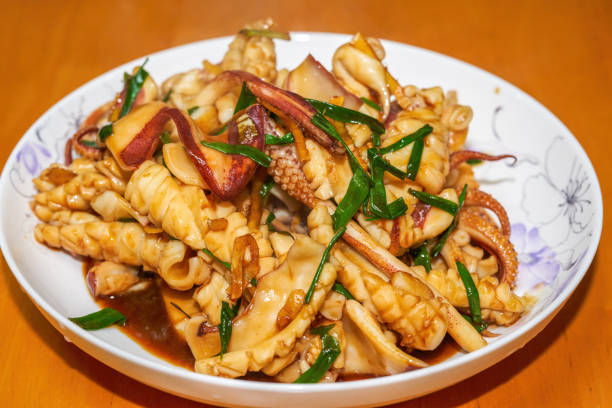 istock A delicious Chinese home-style dish, fried squid in sauce 1485087343