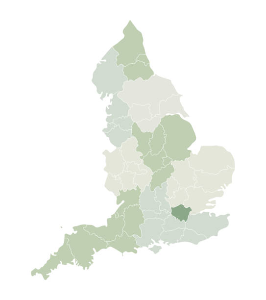 Italy map Italy map administration regions in green modern map north east england uk stock illustrations