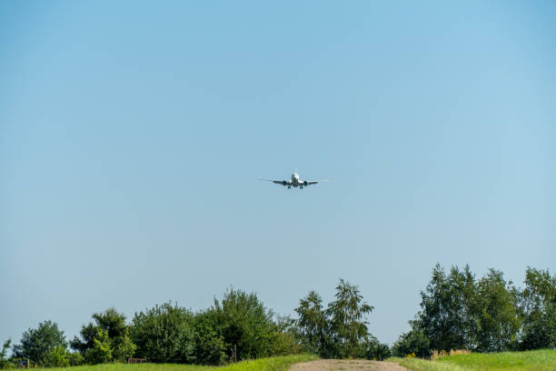 istock Airplane in flight, flying against the blue sky 1485088307