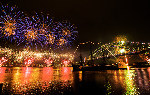 The New Year Eve firework event at the Sydney Habour Bridge