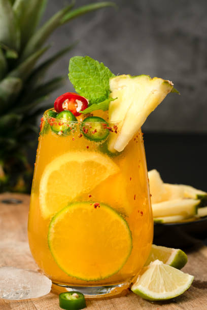 istock Orange fizzy drink with citrus and chilli 1485093869