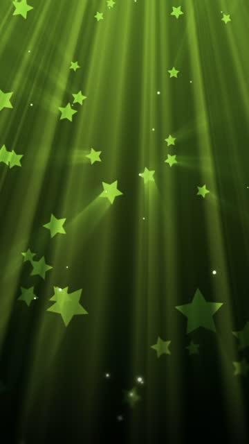 Verical. Abstract Defocus Stars Green Backgrounds Loopable.