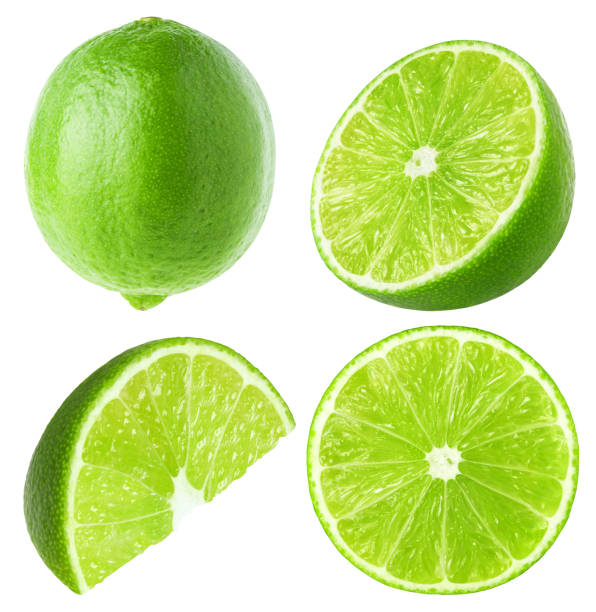 istock Collection of lime fruit isolated on white, clipping path 1485101145