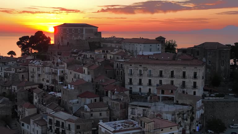 the ancient village of Castellabate on the sea of the gulf Naples, Salerno, Italy.