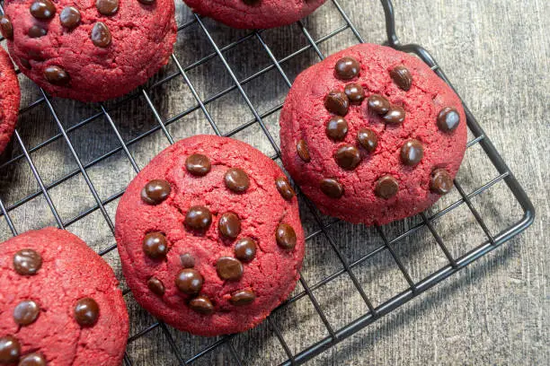 Photo of Red velvet chocolate chip cookies