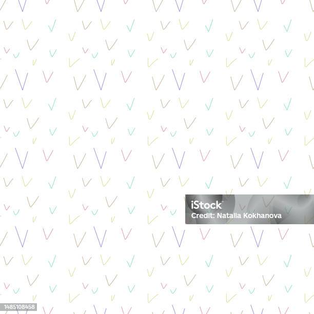 Multi Colored Check Multi Color Check Marks On A White Background Simple Vector Seamless ...