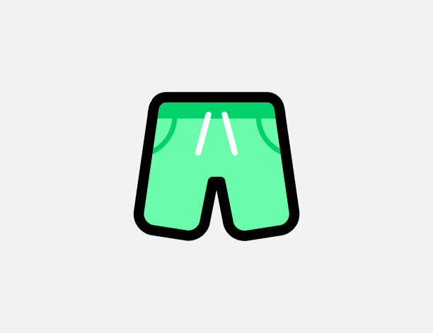 illustrazioni stock, clip art, cartoni animati e icone di tendenza di icona vettoriale dei pantaloncini. mens spiaggia breve. illustrazione isolata dei pantaloncini, simbolo - shorts swimming shorts bermuda shorts beach