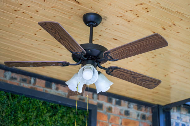 istock Retro style electric fan with light bulb 1485121322