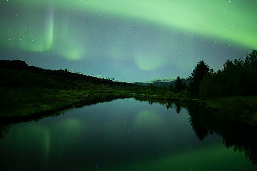 Aurora borealis landscapes in Iceland