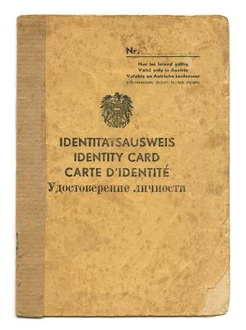 Austrian identity card from 1946. The identity card was used to travel from one occupation zone to another.\nIn the post-war period, Austria was divided into four occupation zones of the \