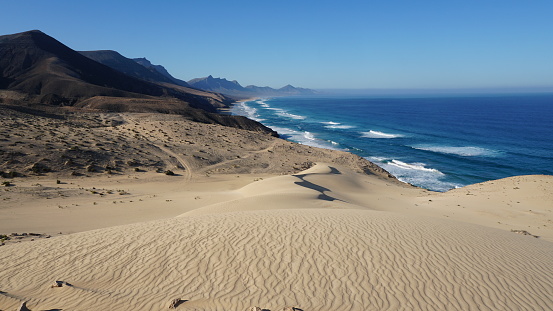 Playa Agua Tres Piedras on the coast of Fuerteventura, Spain