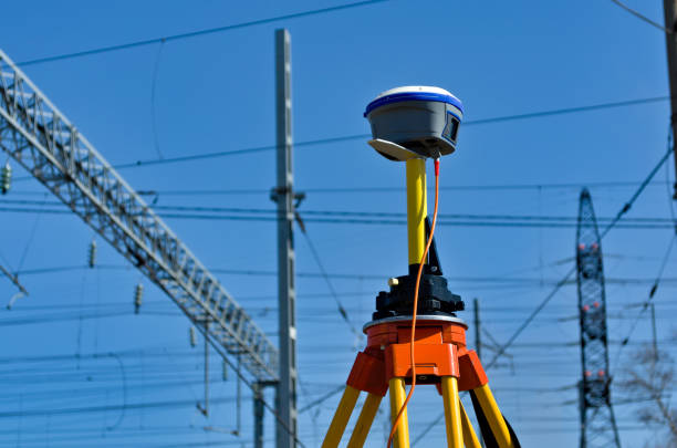 istock Geodetic GNSS receiver - base station at rail station 1485129295
